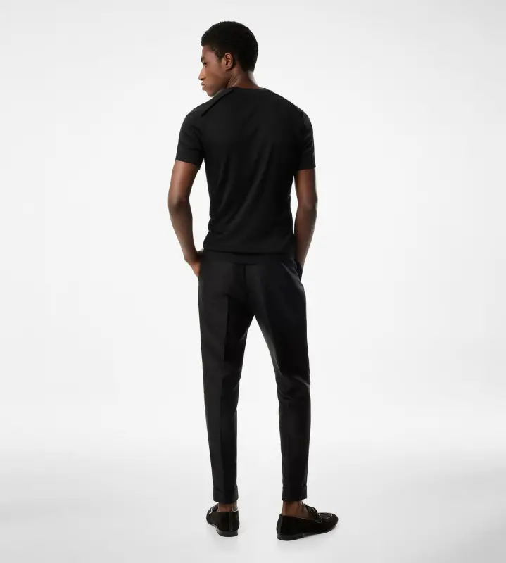 PLACED RIB CREW NECK T-SHIRT BLACK online